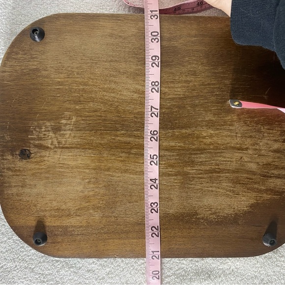 Vintage MCM Autumn Flower Tile Wooden Cheese Board Charcuterie Board W Knife - Picture 3 of 14